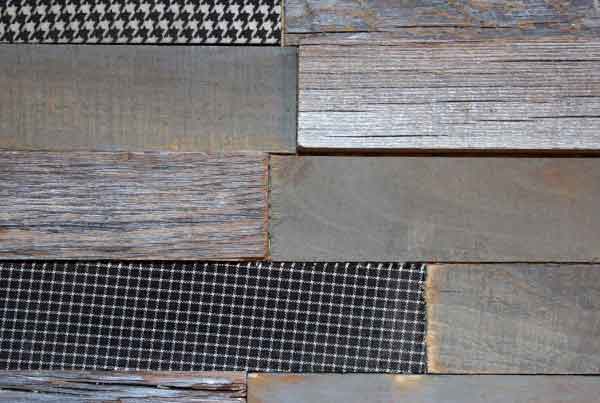 Wandpaneele - Material Mix Holz reycelt, Stoff