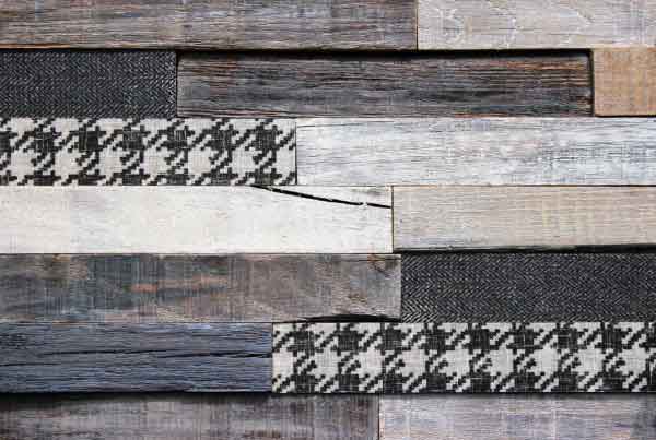 Wandpaneele - Material Mix Stoff Holz Lasiert
