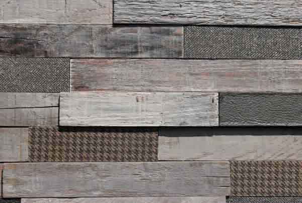 Wandpaneele - Material Mix Stoff Holz reycelt