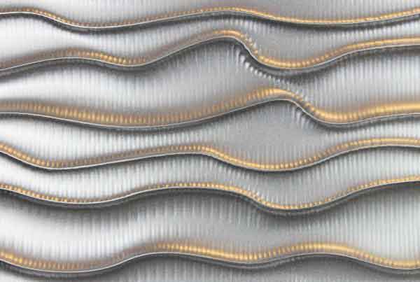 3D Wandpaneele MDF Texturiert - silber lackiert - Linien Untreu